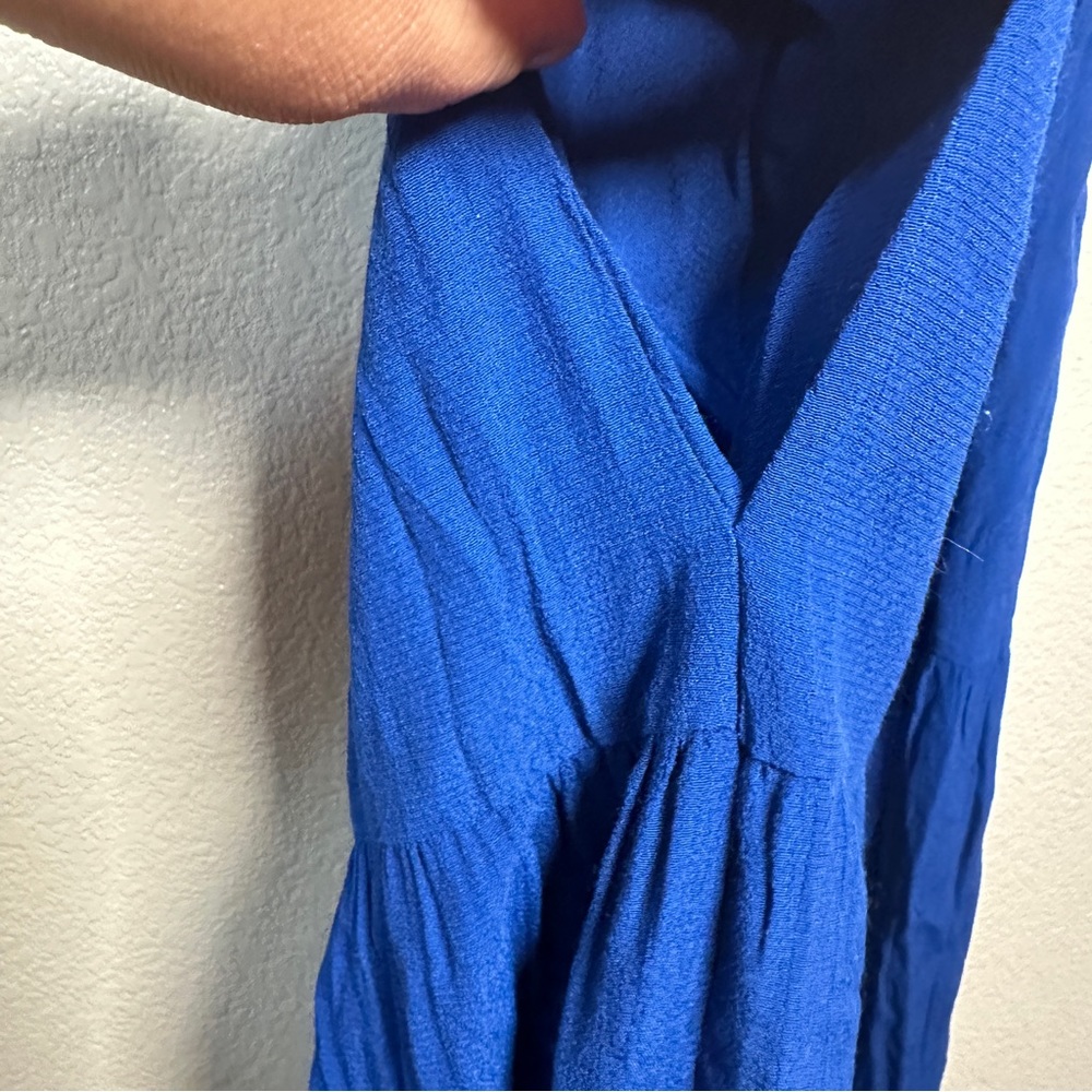 Zara Blue Tiered Dress Sz XS Pockets - Picture 3 of 11